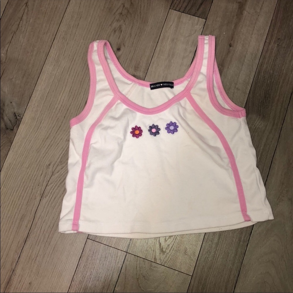 🚫SOLD Brandy Melville Floral Lauren Tank Top